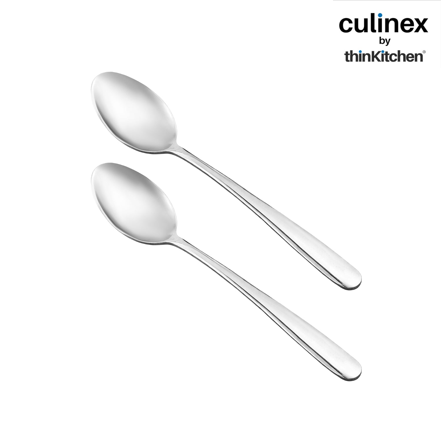 Culinex 18/8 Stainless Steel 8.2" Premium All Purpose Serving Spoon Set of 2, Dora|Silver Rustproof Dishwasher Safe Flatware By thinKitchen - 5