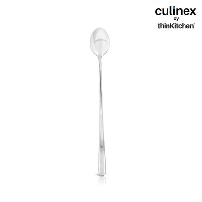 Culinex 18/8 Stainless Steel 8.7" Premium Ice Tea Spoons, Mixing, Stirring, Long Handle Spoons -  Set of 2 for Soda, Ice Tea, Ice Cream Milkshake, Cocktails