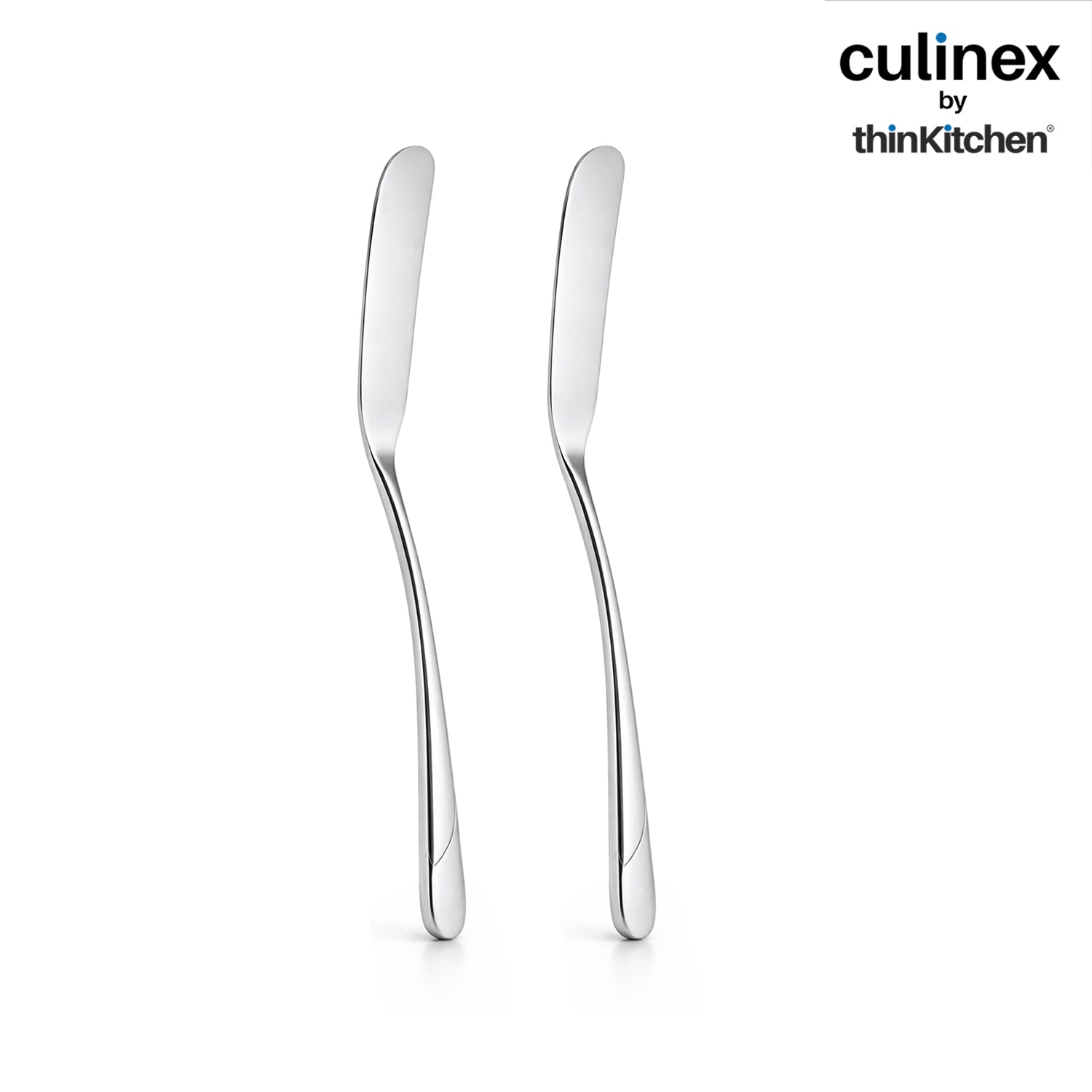 Culinex 18/8 Stainless Steel 2.5" Premium Butter Knife Set of 2 |  Silver Rustproof Flatware By thinKitchen - 5