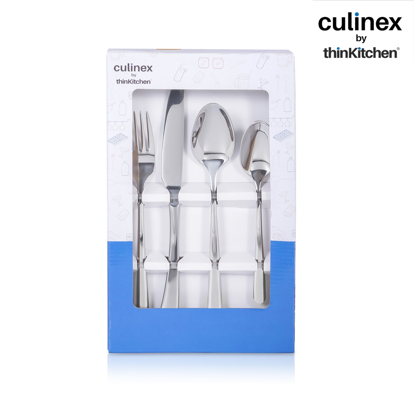 Culinex Stainless Steel 18/8, Premium 20-Piece Cutlery Set| Luxury Silver Rustproof Flatware By thinKitchen