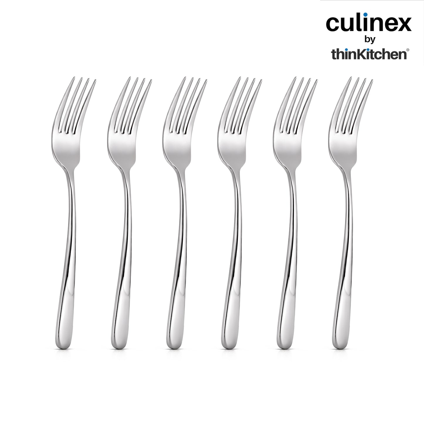 Culinex by thinKitchen 18/8 Stainless Steel 8.3" Table Fork Set of 2 for Dining Table, Kitchen| Silver Rustproof Flatware By thinKitchen (Dora)