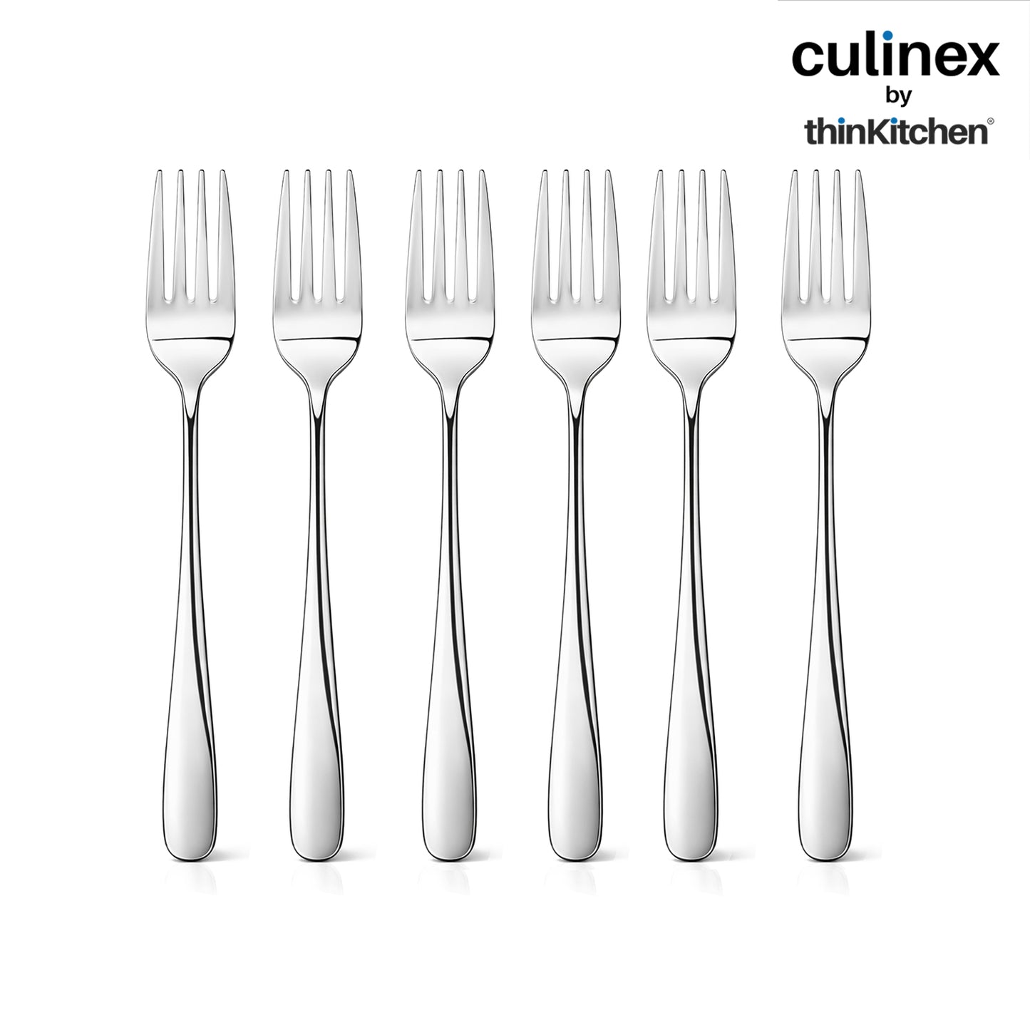 Culinex by thinKitchen 18/8 Stainless Steel 8.3" Table Fork Set of 2 for Dining Table, Kitchen| Silver Rustproof Flatware By thinKitchen (Dora)