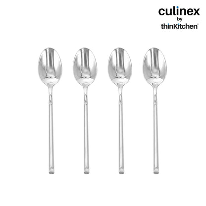 Culinex Nova 4 Pc Stainless Steel Coffee Spoon Set, 18/8 Steel, Small Tea, Espresso & Stirring Spoons