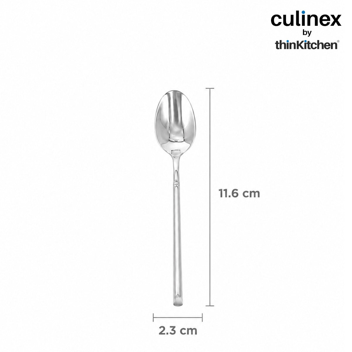 Culinex Nova 4 Pc Stainless Steel Coffee Spoon Set, 18/8 Steel, Small Tea, Espresso & Stirring Spoons
