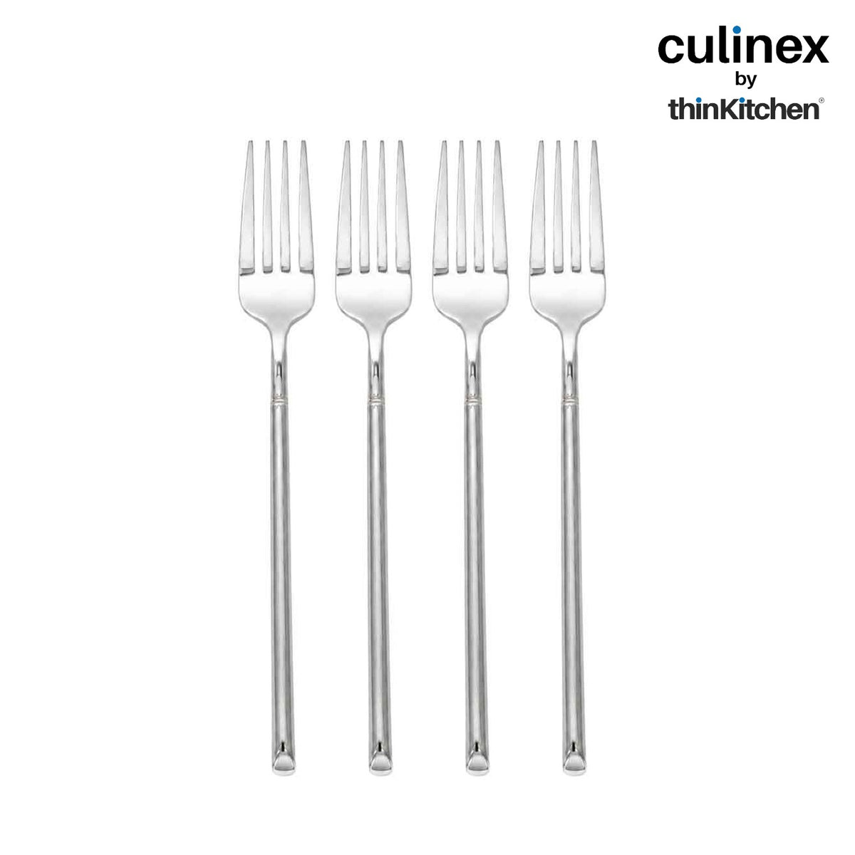 Culinex Nova 4 Pc Premium 7" Stainless Steel Fork Set, 18/8 Steel | All Purpose Table & Dinner Forks