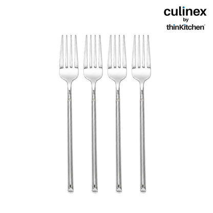Culinex Nova 4 Pc Premium 7" Stainless Steel Fork Set, 18/8 Steel | All Purpose Table & Dinner Forks