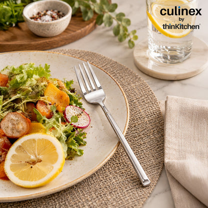 Culinex Nova 4 Pc Premium 7" Stainless Steel Fork Set, 18/8 Steel | All Purpose Table & Dinner Forks