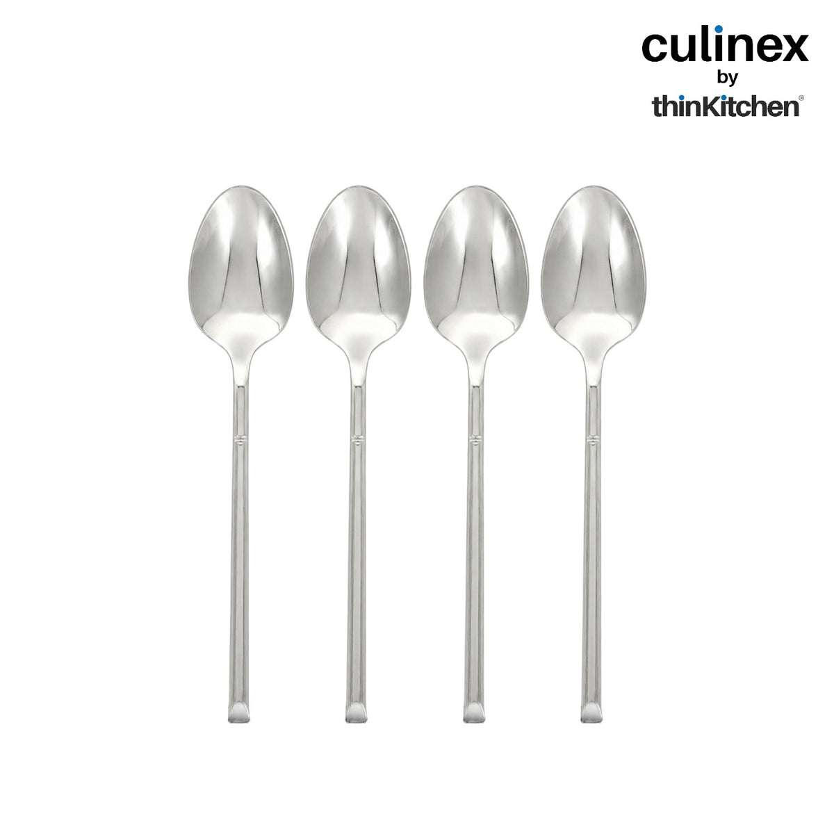 Culinex Nova 4 Pc Premium 7" Dining Spoon Set, 18/8 Stainless Steel | Table & Dinner Spoons for Kitchen - 2