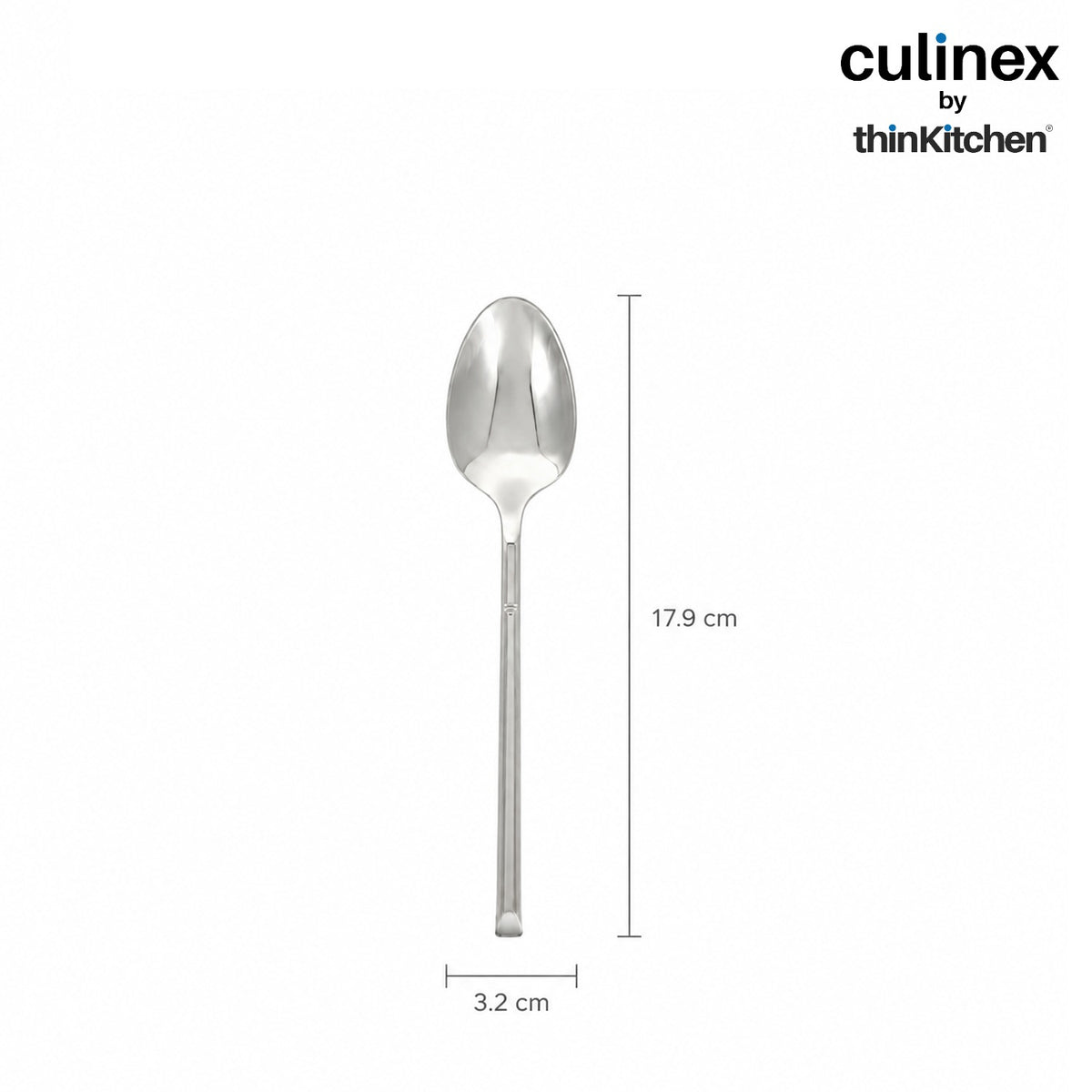 Culinex Nova 4 Pc Premium 7" Dining Spoon Set, 18/8 Stainless Steel | Table & Dinner Spoons for Kitchen