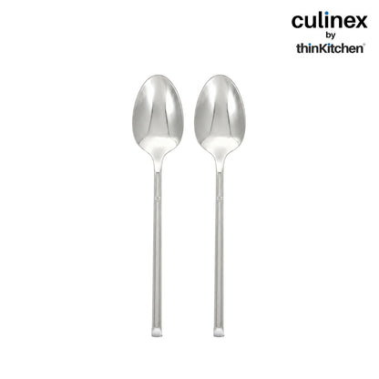 Culinex Nova 2 Pc Premium 8" Serving Spoons, 18/8 Stainless Steel | Food, Rice & Curry Serving Spoon Set