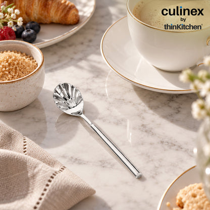 Culinex Nova 4 Pc Premium 6" Sugar Spoon Set, 18/8 Stainless Steel Small Dessert Spoons
