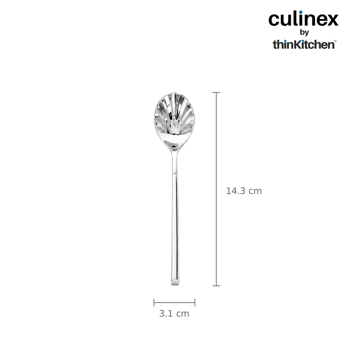 Culinex Nova 4 Pc Premium 6" Sugar Spoon Set, 18/8 Stainless Steel Small Dessert Spoons - 4