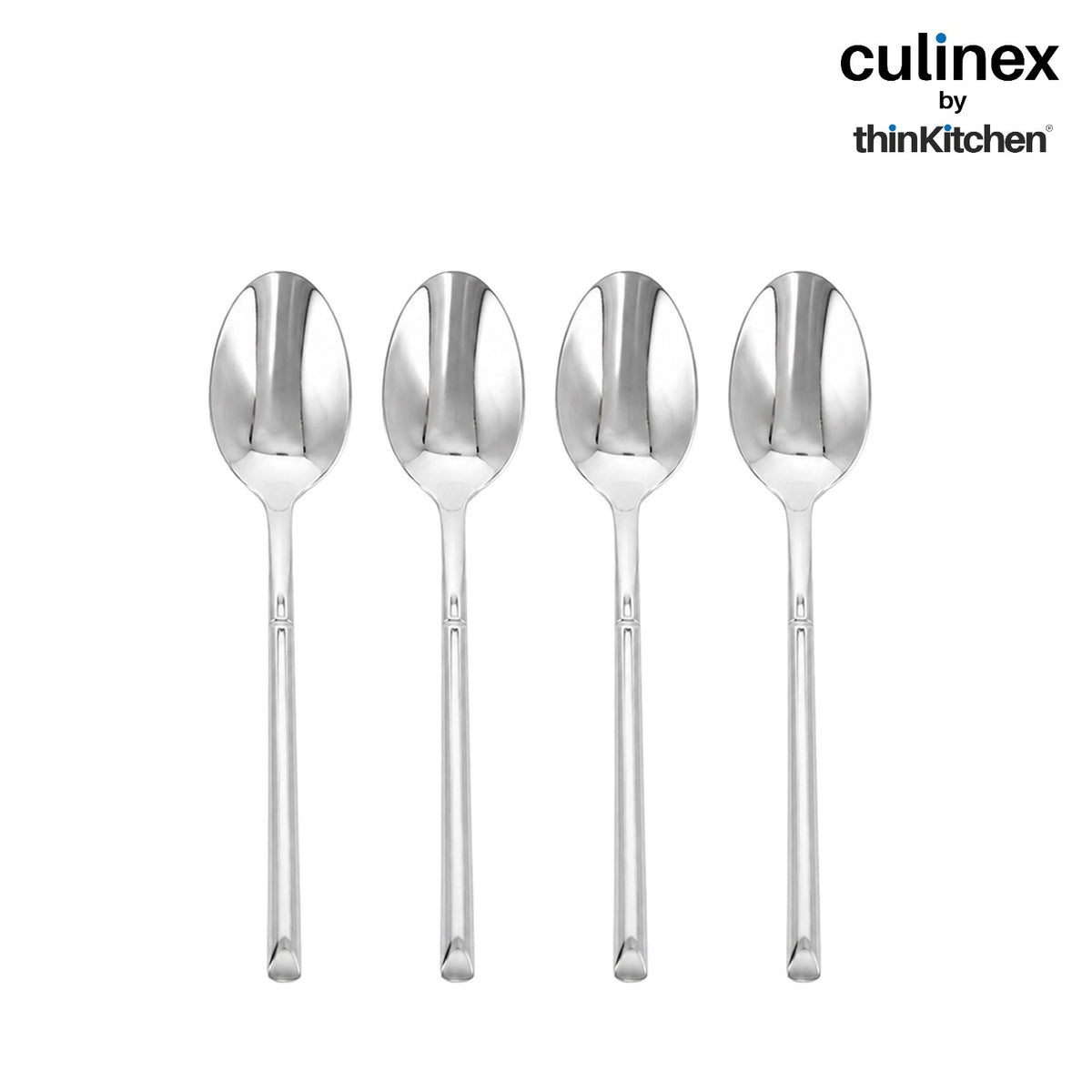 Culinex Nova 4 Pc Premium 6" Tea Spoon Set, 18/8 Stainless Steel Small Teaspoons for Tea, Coffee & Desserts - 3