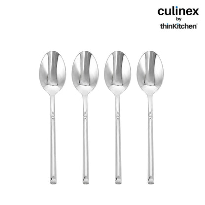 Culinex Nova 4 Pc Premium 6" Tea Spoon Set, 18/8 Stainless Steel Small Teaspoons for Tea, Coffee & Desserts