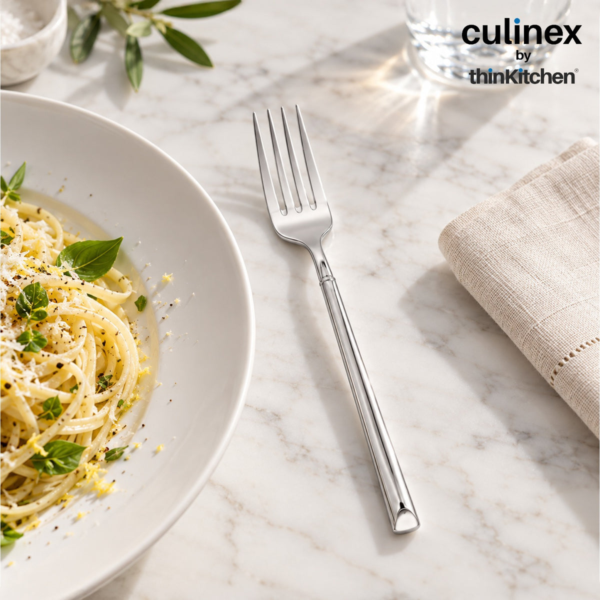 Culinex Nova 2 Pc Premium 8" Table Fork Set of 2, 18/8 Stainless Steel Dinner & Serving Forks