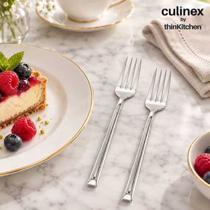 Culinex Nova 2 Pc Premium 8" Table Fork Set of 2, 18/8 Stainless Steel Dinner & Serving Forks
