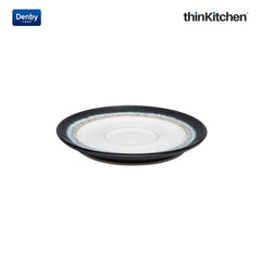 Denby Black & White Halo Collection Stoneware Saucer, 16.5cm
