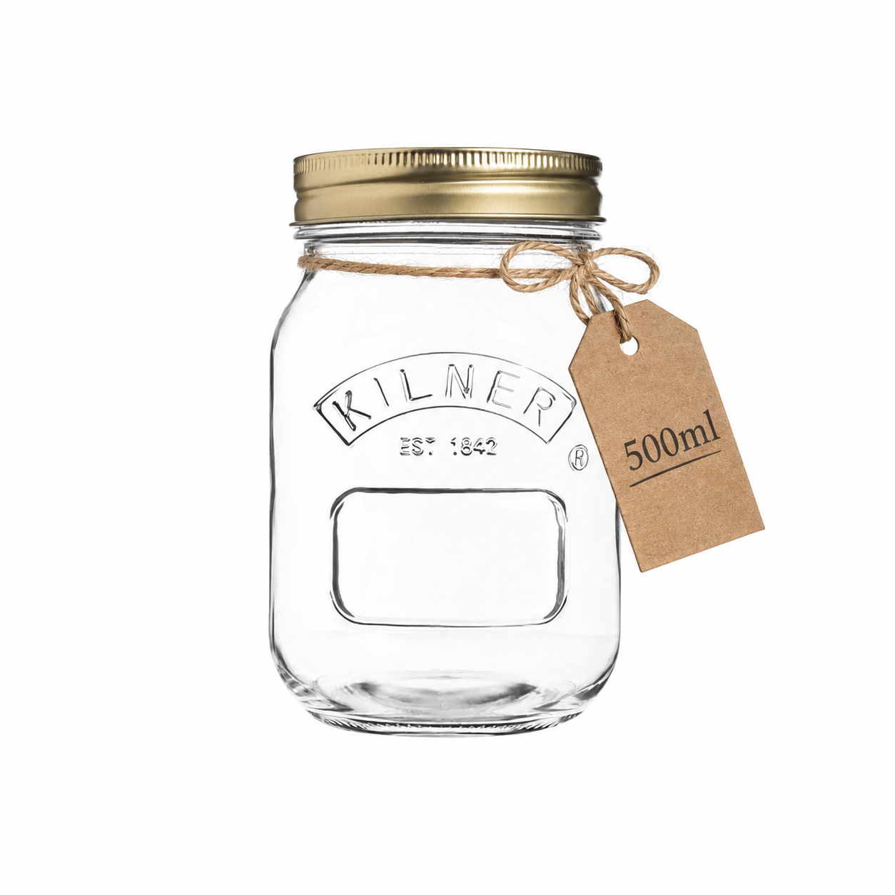 Kilner Premium 500ml Round Preserve Glass Jar for Preserving and Storing Jams, Chutneys, Small Pickled Fruits