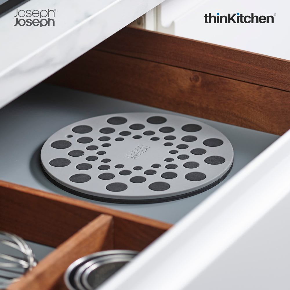 Joseph Joseph Internationa Round Silicone Trivets, Heat Resistant - Spot On, Grey| UK Crafted For thinKitchen