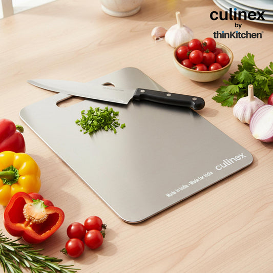 Premium Stainless Steel Chopping Board 1.5 mm Thick – 9 x 13 Inch | Food-Grade Metal Kitchen Cutting Board