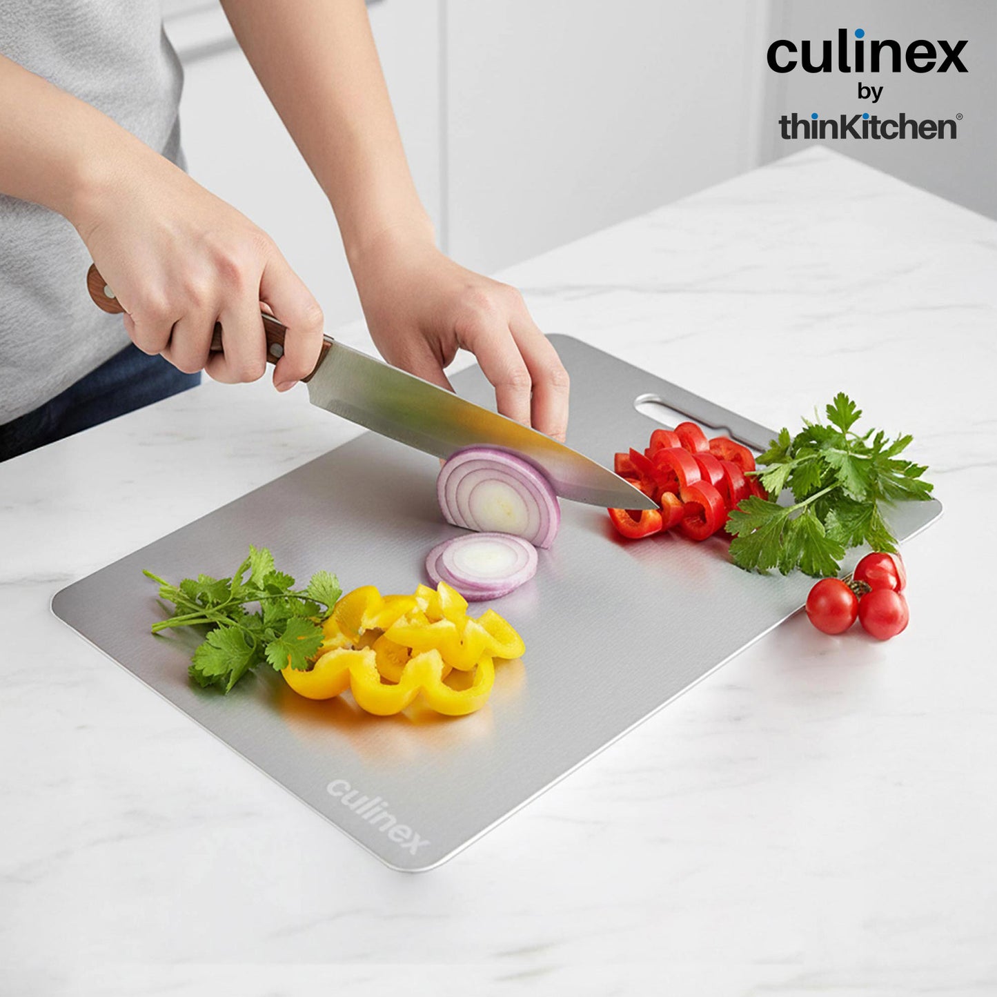Premium Stainless Steel Chopping Board 1.5 mm Thick – 12 x 14 Inches | Food-Grade Metal Kitchen Cutting Board