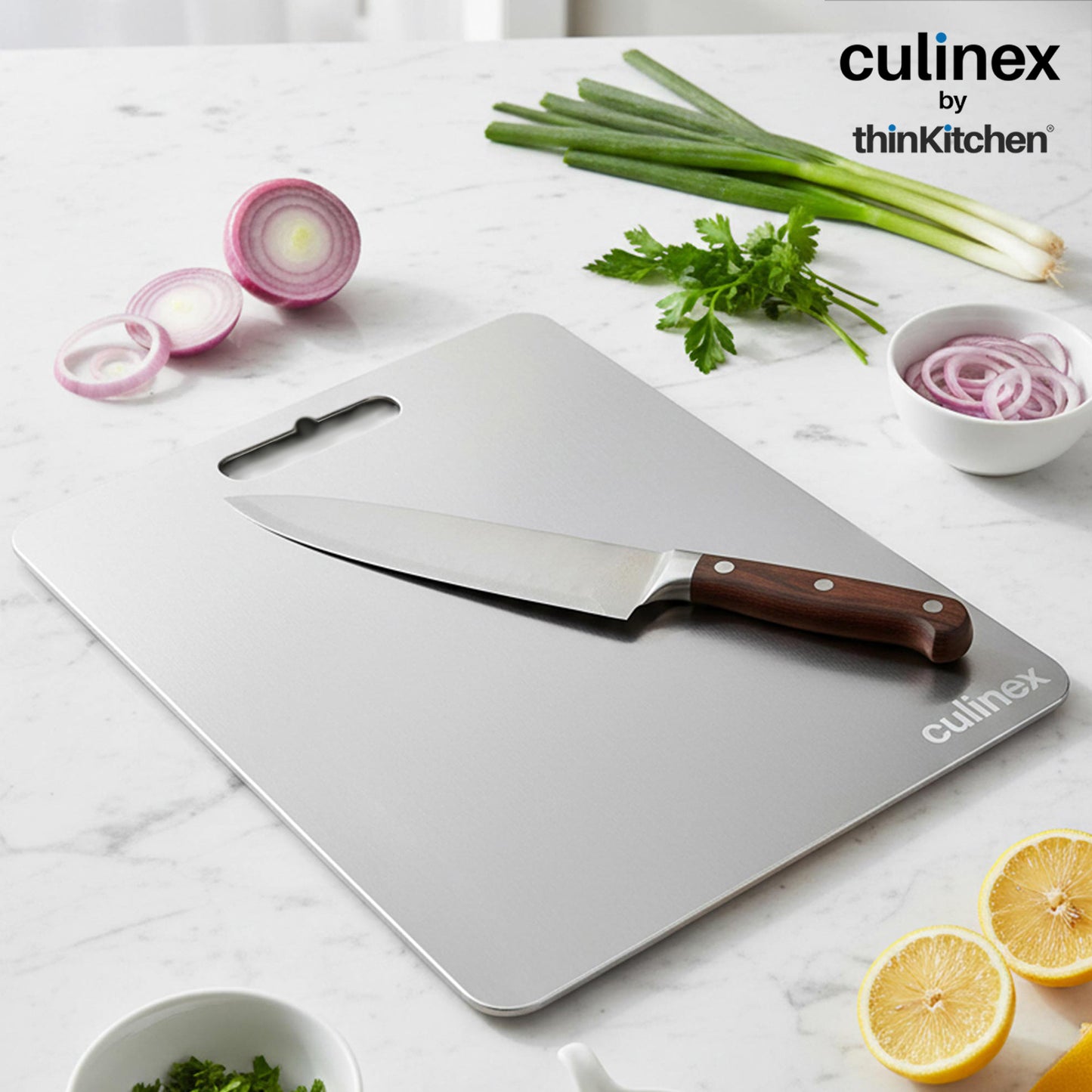 Premium Stainless Steel Chopping Board 1.5 mm Thick – 12 x 14 Inches | Food-Grade Metal Kitchen Cutting Board