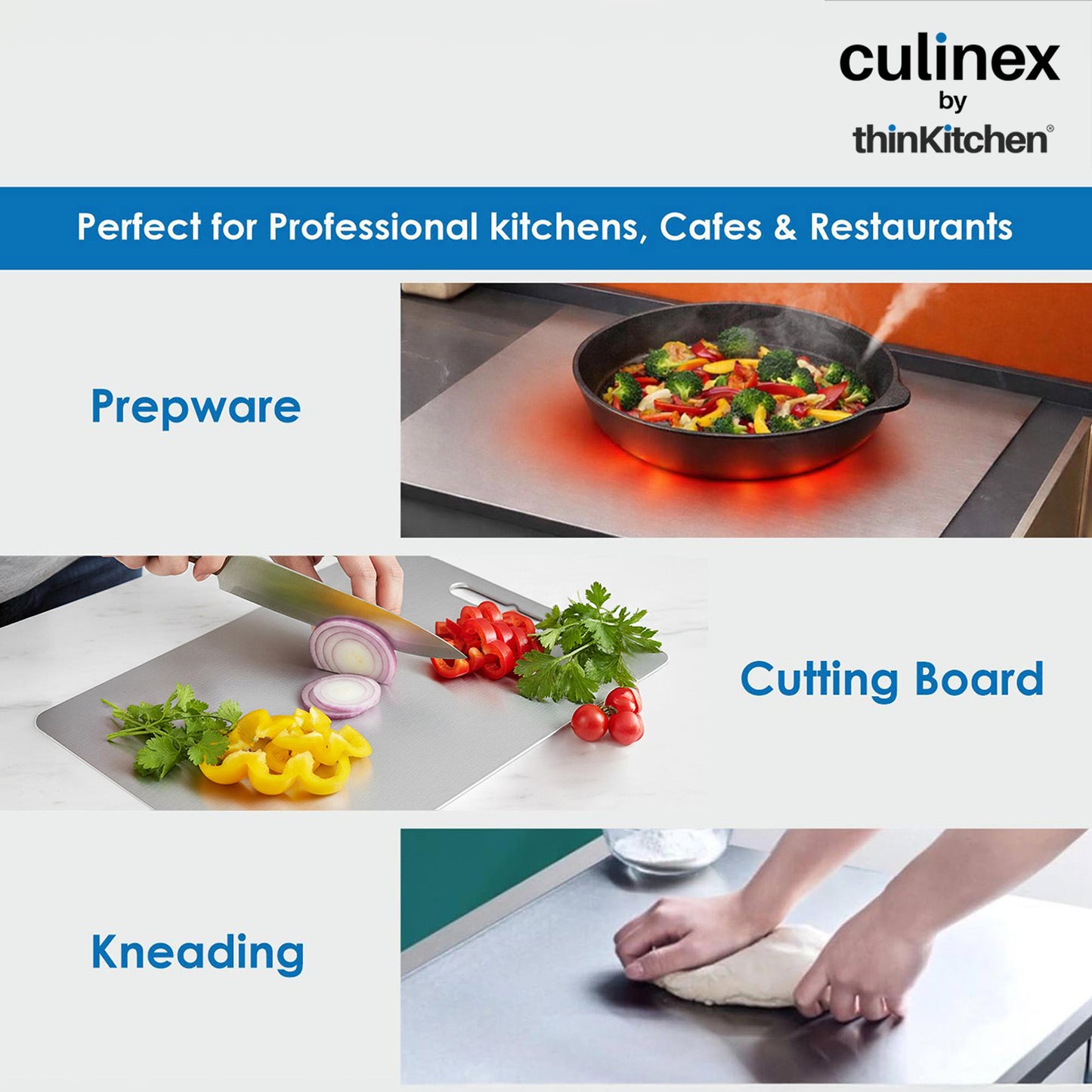 Premium Stainless Steel Chopping Board 1.5 mm Thick – 12 x 14 Inches | Food-Grade Metal Kitchen Cutting Board