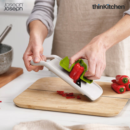 Joseph Joseph Duo Multi-Grip Mandoline, Fruit and Vegetable Slicer with Precision Food Grip, White