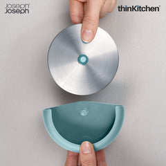 Joseph Joseph Dark Opal Duo Pizza Cutter With Rotating Blade Guard | Dishwasher Safe