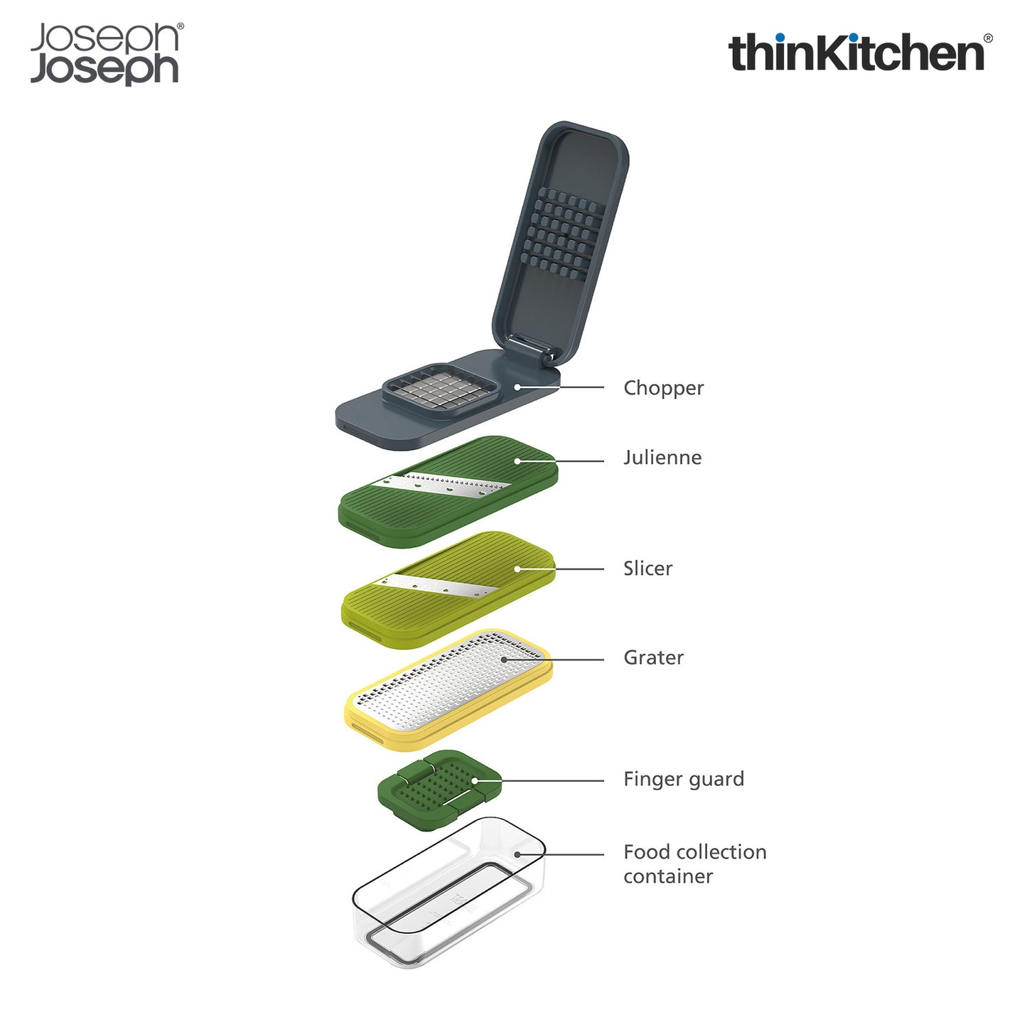 Joseph Joseph Multi-Prep Compact 4-in-1 chop, grate and slice set