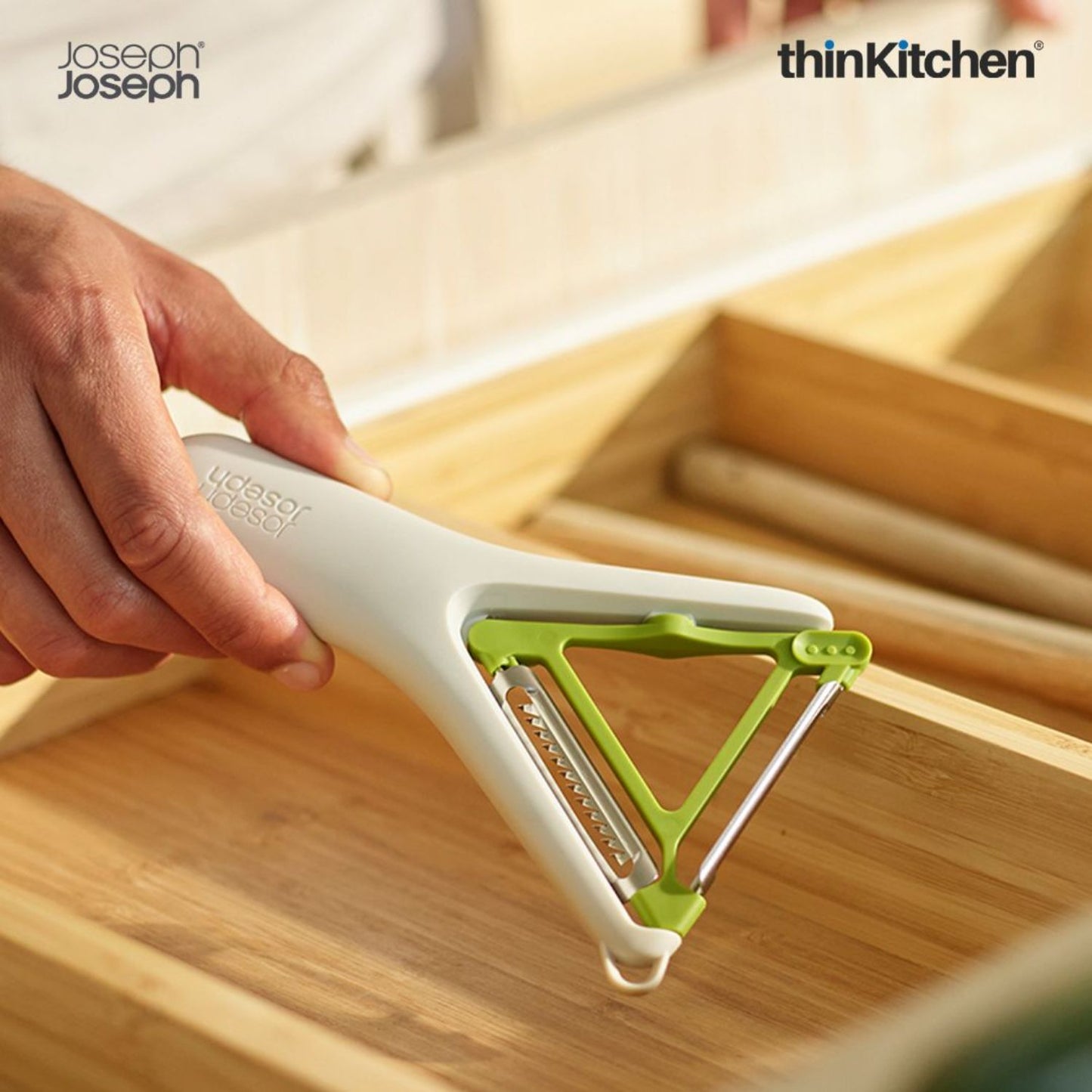 Joseph Joseph White & Green Stainless Steel Blade Switch 2-In-1 Peeler