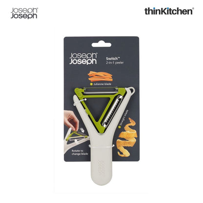 Joseph Joseph White & Green Stainless Steel Blade Switch 2-In-1 Peeler