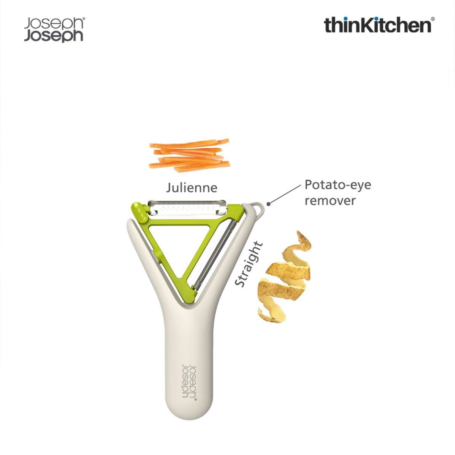Joseph Joseph White & Green Stainless Steel Blade Switch 2-In-1 Peeler - 6