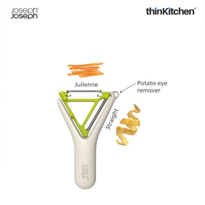 Joseph Joseph White & Green Stainless Steel Blade Switch 2-In-1 Peeler