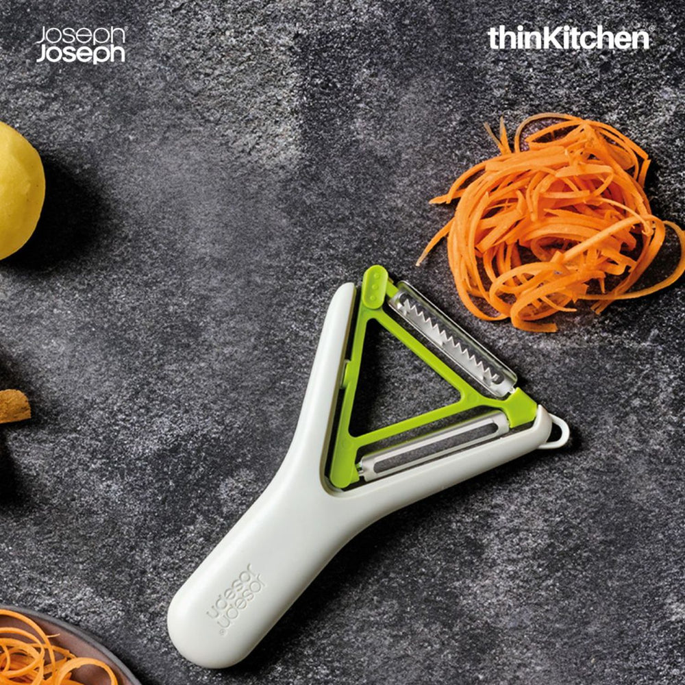 Joseph Joseph White & Green Stainless Steel Blade Switch 2-In-1 Peeler