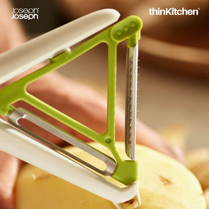 Joseph Joseph White & Green Stainless Steel Blade Switch 2-In-1 Peeler