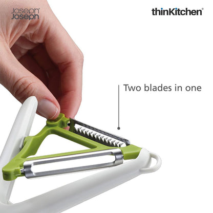 Joseph Joseph White & Green Stainless Steel Blade Switch 2-In-1 Peeler