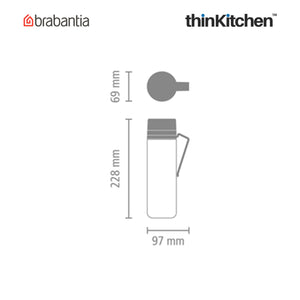Brabantia Make & Take Water Bottle with Strainer, 500 ml, Jade Green