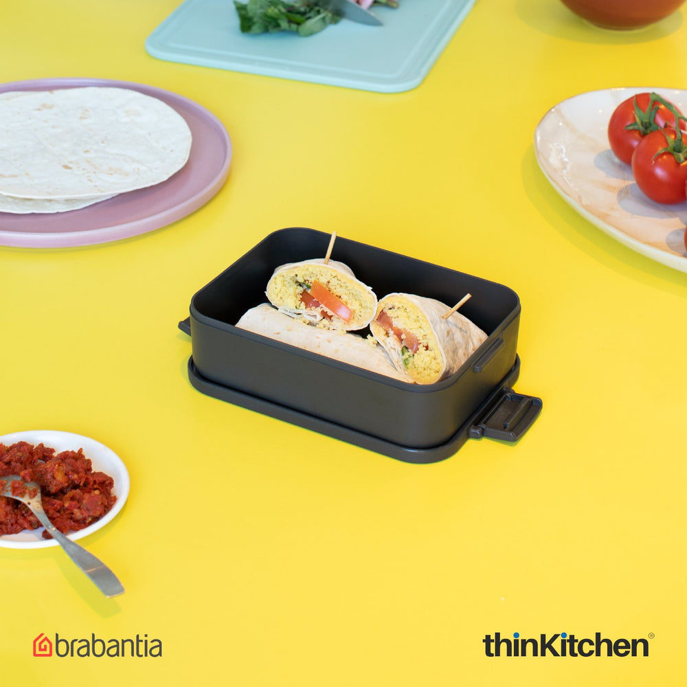 Brabantia 1.1 Litre Medium Make & Take Bento Lunch Box, Dark Grey