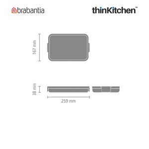 Brabantia Make & Take Flat Lunch Box, Dark Grey