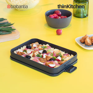 Brabantia Make & Take Flat Lunch Box, Dark Grey