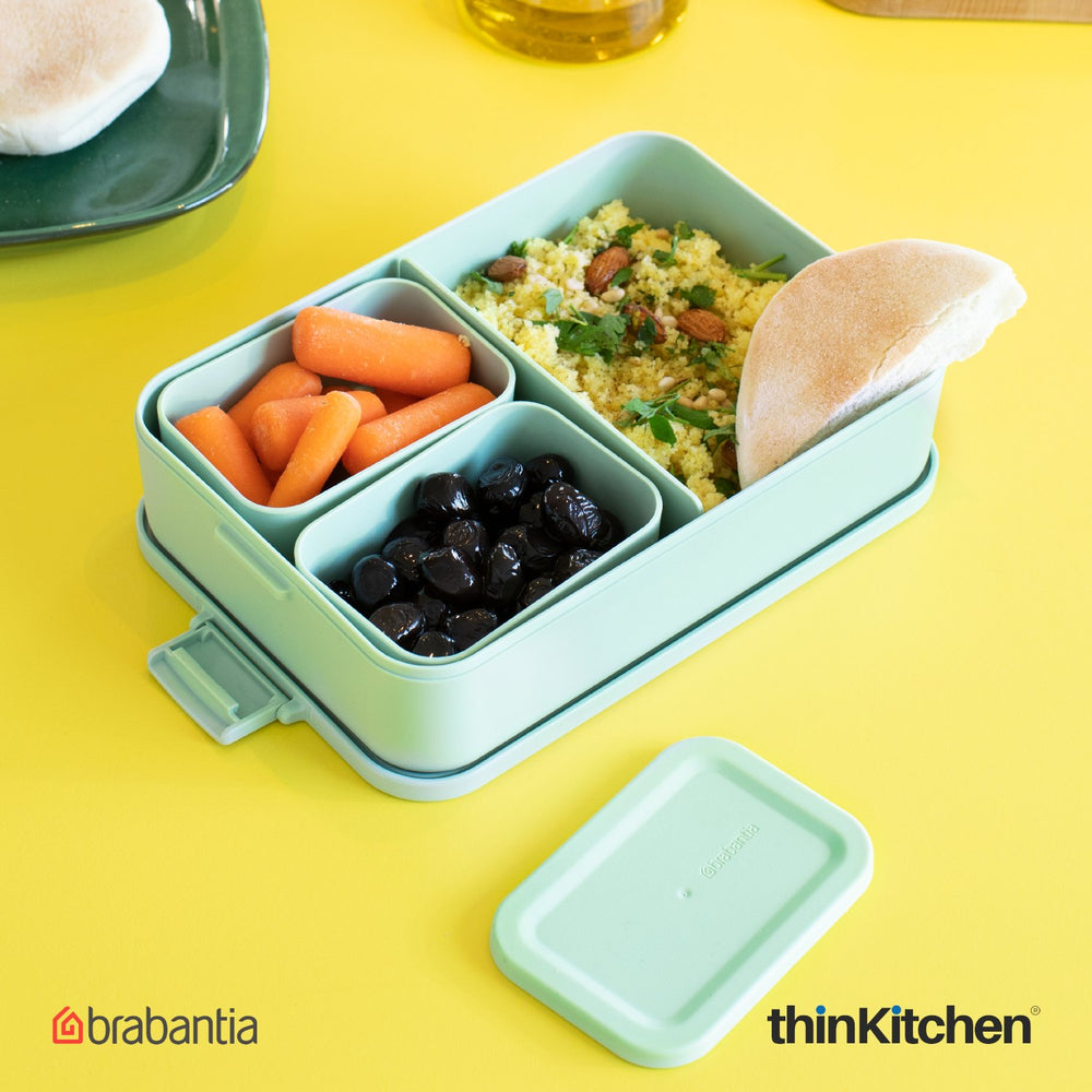 Brabantia Large Make & Take Bento Lunch Box, Green | Smart Divider & Multi-Compartment