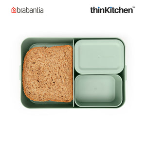 Brabantia Make & Take Lunch Box Bento, Large, Jade Green