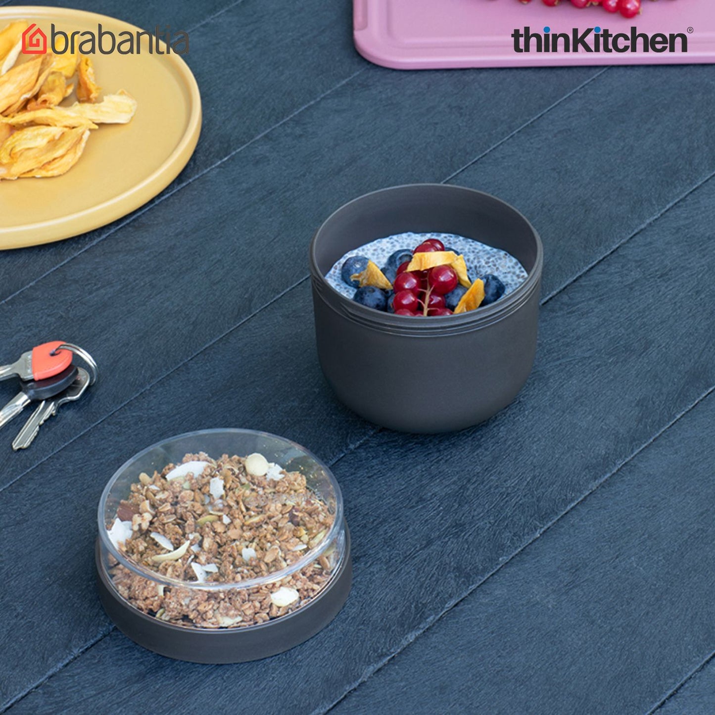 Brabantia Dark Grey Make & Take Breakfast Bowl, 0.5L