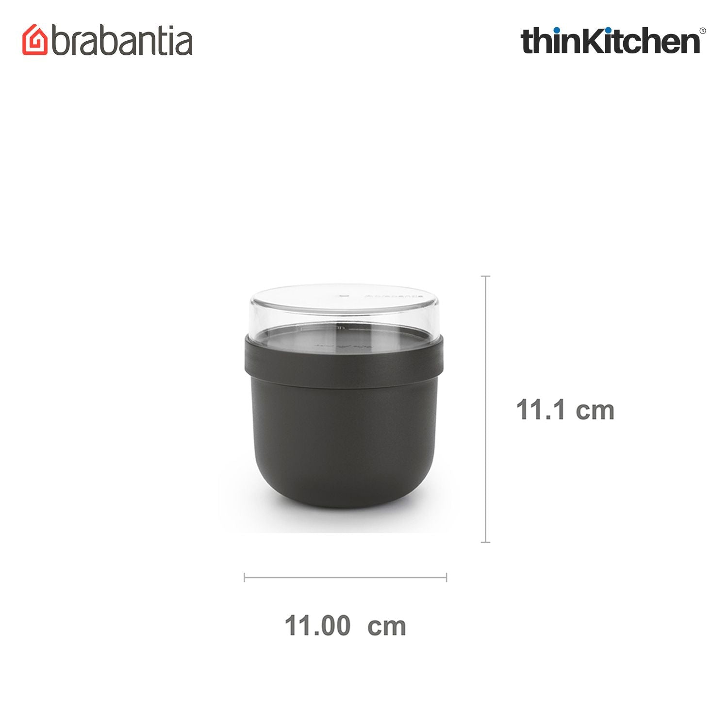 Brabantia Dark Grey Make & Take Breakfast Bowl, 0.5L - 5