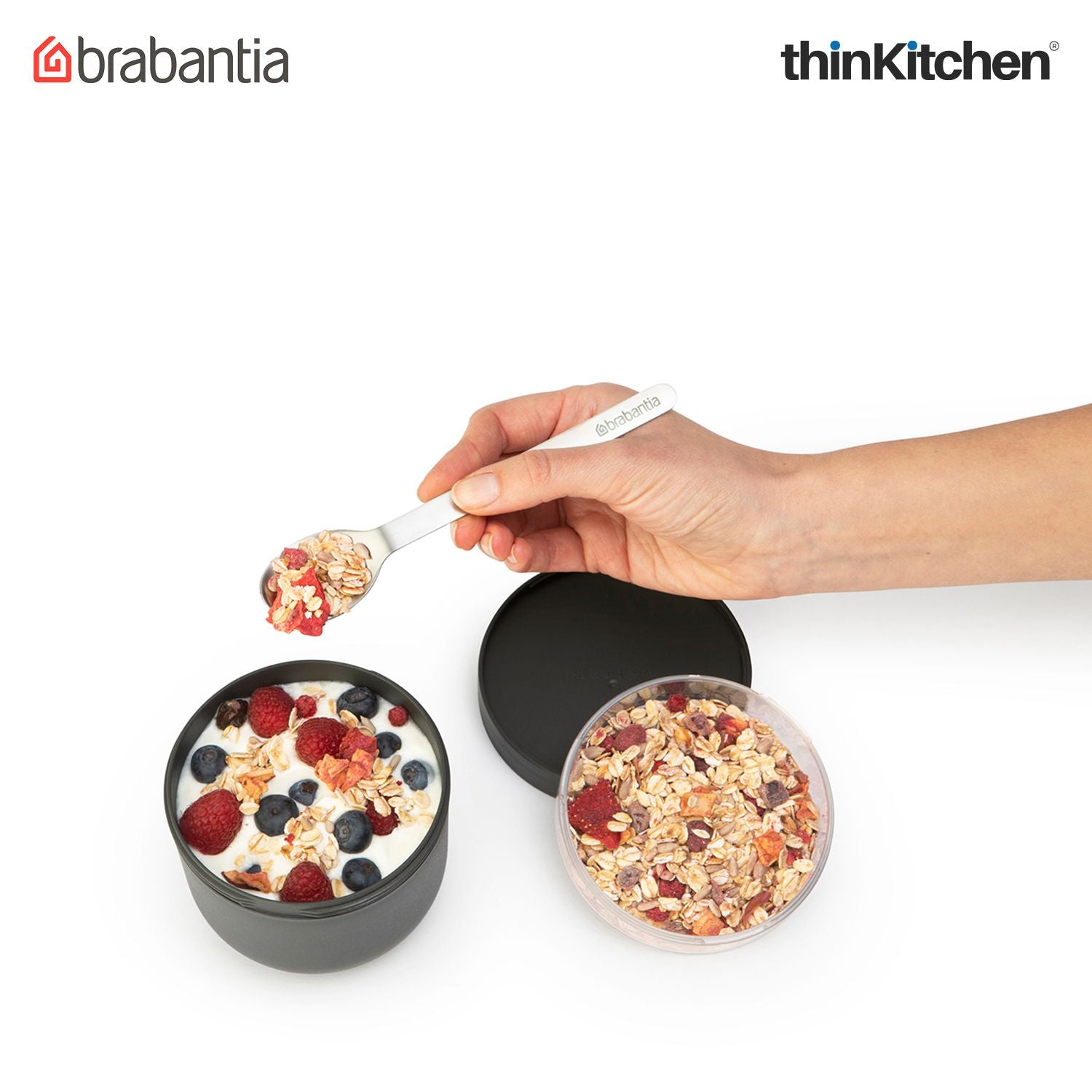 Brabantia Dark Grey Make & Take Breakfast Bowl, 0.5L - 1