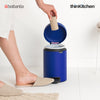 Brabantia, Waste Management, Dustbin, NewIcon Pedal Bin, 3 Litre, Plastic Bucket, Mineral Powerful Blue