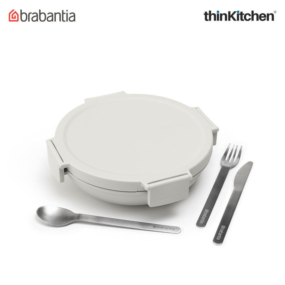 Brabantia Light Grey Make & Take Lunch Bowl, 1L, Plastic