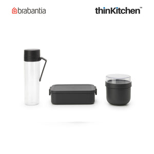 Brabantia Make & Take Breakfast and Lunch Set, 3 pc, Dark Grey