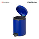 Brabantia NewIcon Pedal Bin, 5 litre, Powerful Blue